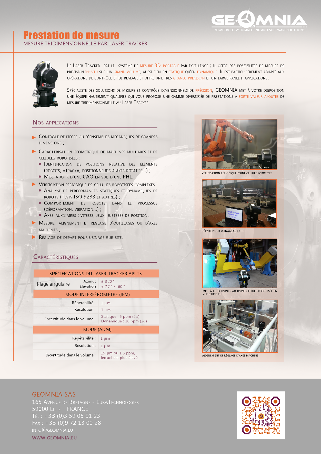 Prestation de mesure tridimensionnelle au Laser Tracker in-situ - GEOMNIA_0