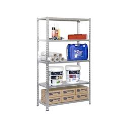PROREGAL Étagère pour charges lourdes METAL SHARK | HxLxP 180x90x30cm | Charge du compartiment 180kg | Galvanisé gris - gris métal PR_RS3-36_0