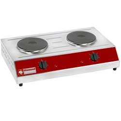 Réchaud électrique de table - 2 plaques en fonte Ø190 mm - modèle plaq/2e-n_0