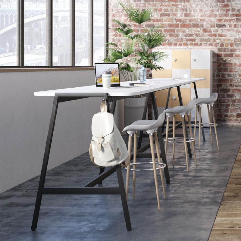 Table haute rectangulaire ALTO - fabriquée en France - 3 dimensions - Marque Buronomic_0