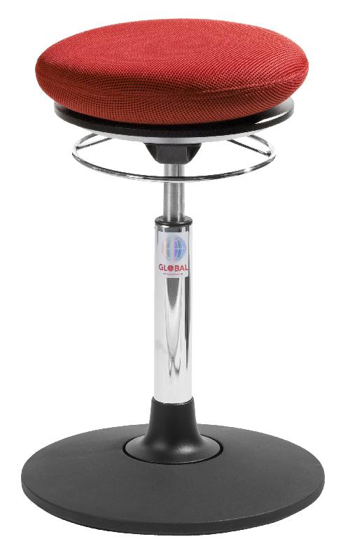 Tabouret ergonomique à base flexible – Pilates Sway - Tissu 3D rouge - Coussin d'air pour renforcement musculaire_0