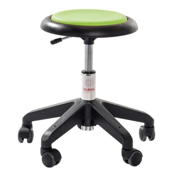 Tabouret professionnel petite enfance base plastique Assise simili cuir Vert_0