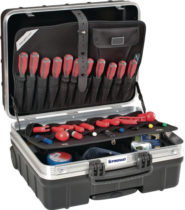 Valise rigide Trolleyversion largeur int.465xP255xH352 mm HDPE-plastique 42 l PROMAT_0