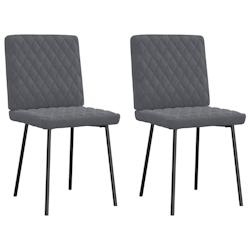 VidaXL Chaises à Manger Lot De 2 Gris Foncé Velours - gris 4101104_0