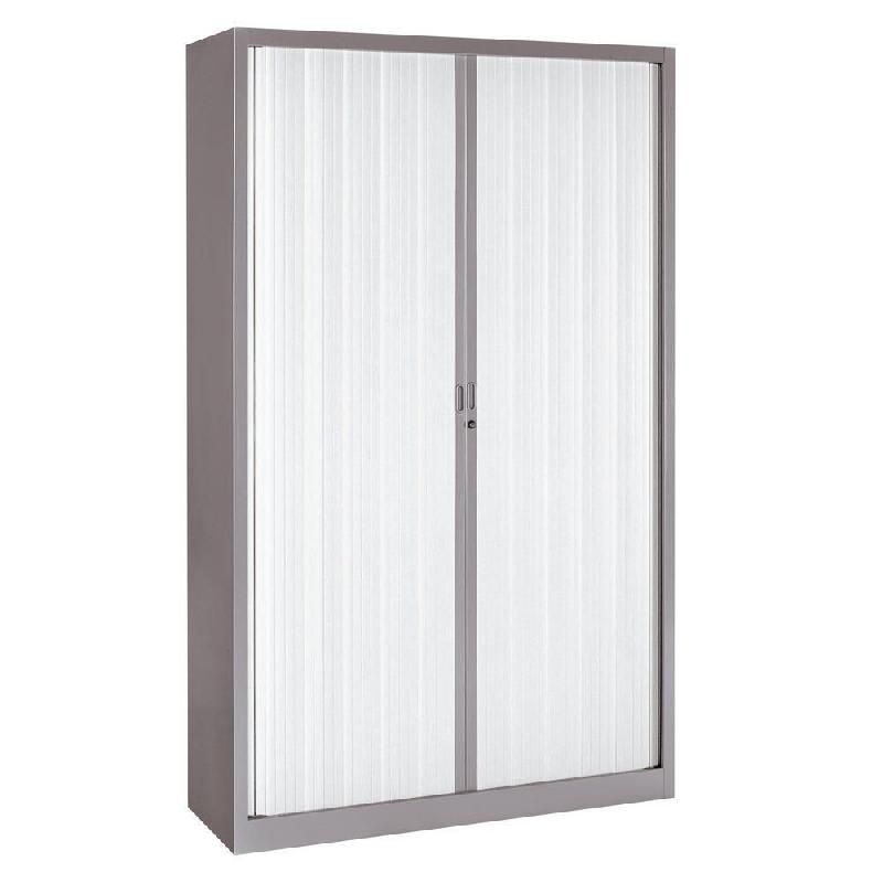 ARMOIRE MÉTAL CLASSTOUT COLOR - A RIDEAUX - L. 120 X H. 198 CM - CORPS ALUMINIUM  - RIDEAUX BLANC