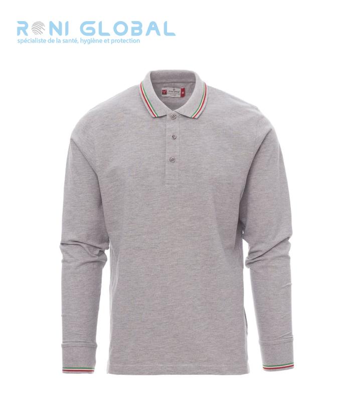 Polo de travail unisexe à manches longues - Coton polyester - AVIAZIONE MELANGE PAYPER_0