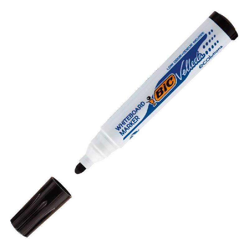 BIC MARQUEUR POUR TABLEAU BLANC VELLEDA® 1701 NOIR POINTE OGIVE MOYENNE EN PAQUET DE 12 (PRIX À L'UNITÉ)