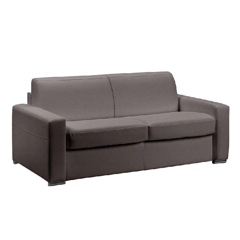 CANAPÉ EXPRESS MASTER COUCHAGE 140CM MATELAS 18CM SOMMIER LATTES RENATONISI POLYURÉTHANE TAUPE_0