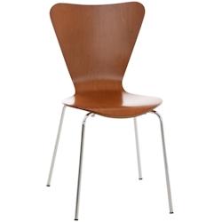 Décoshop26 - Chaise de cuisine salle à manger x1 empilable dossier triangle en bois marron et métal chromé 10_0003331 - marron 3000251526493_0