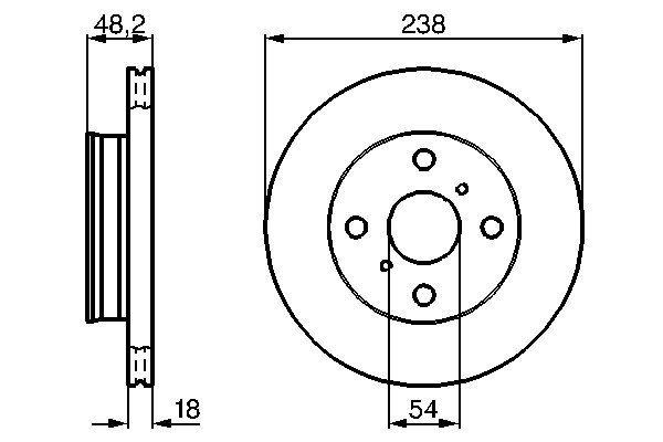 Disque de frein Bosch 0986478385 - ventilé de l'intérieur - 4 trous - épaisseur 18 mm - avant (boîte de 2)_0