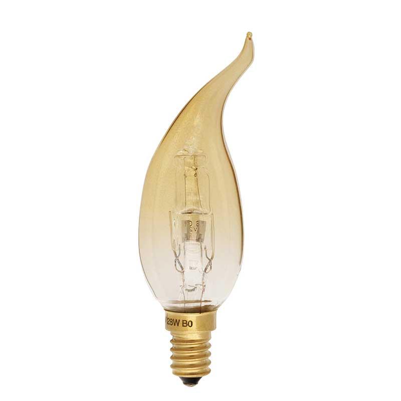 E14 flamme halogène ambre coup de vent 30w=40w 230v cv4 712240