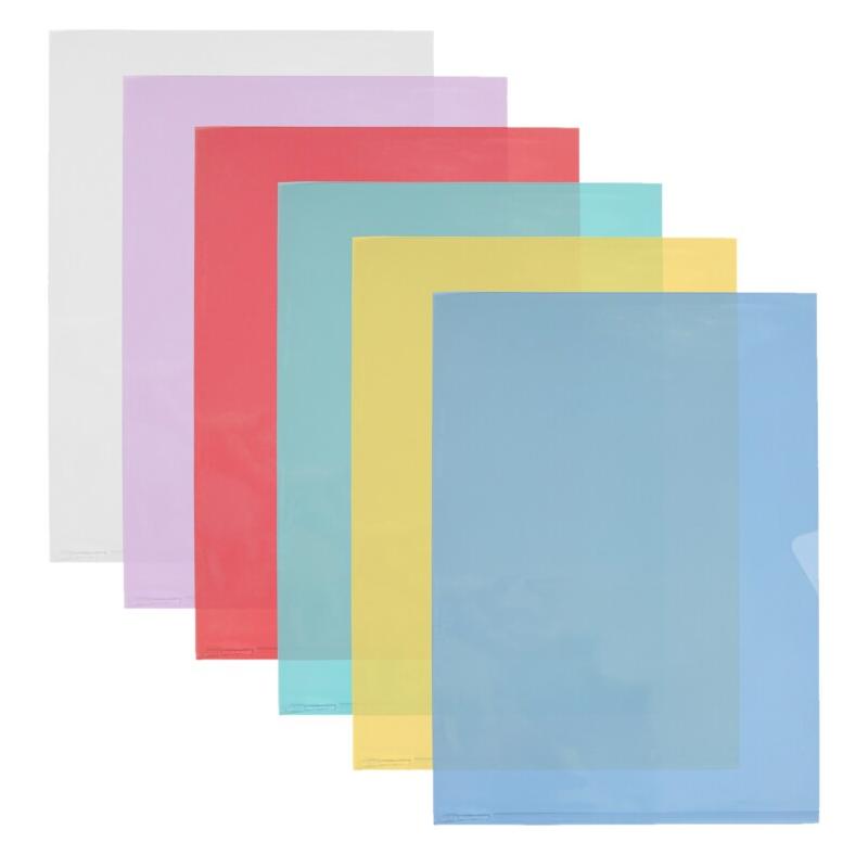 ELBA Boîte de 50 pochettes coin Fard'Liss A4, en PVC lisse coloris assortis (6) - 3045050312304_0