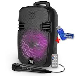 Enceinte DJ Mobile sur batterie KoolStar STARLED08, 100W, Boomers 20cm à LED RVB, USB Bluetooth, Micro+ Clé USB 32G - 3666638045874_0