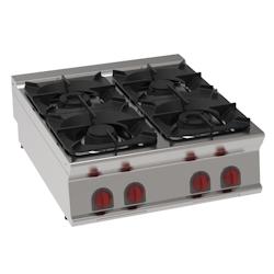 EURAST - Réchaud a gaz 4 feux sur table - 800x900x280 mm - 29 Kw - 34300313 - inox 34300313_0