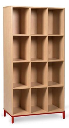 Meuble de rangement 12 cases ouvertes - mélaminé non feu M3 - socle métallique réglable_0