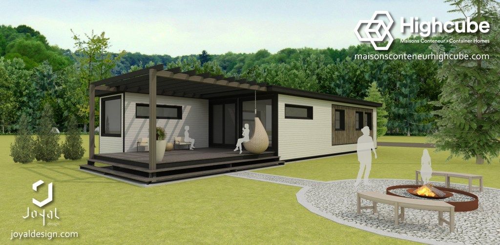 Maison container aménagée - 3 conteneurs 40' - Isolation R25 à R42 - Équipement moderne_0