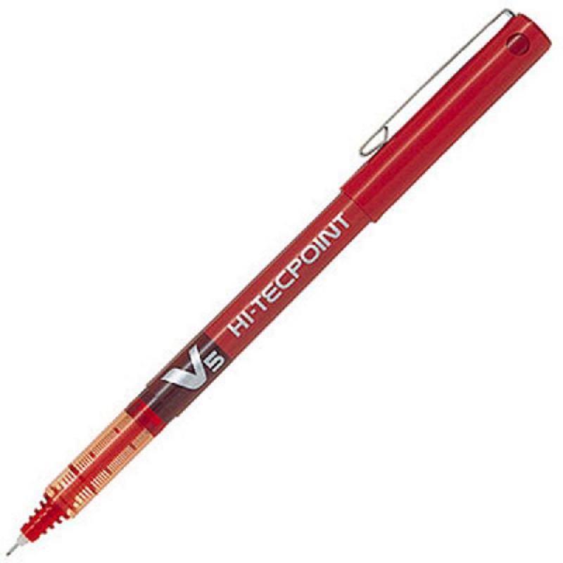 PILOT HI-TECPOINT V5 BILLE STYLO EXTRA FINE POINTE 0,5 MM ROUGE (PRIX UNITAIRE)