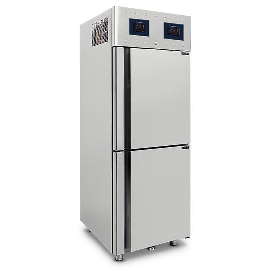 Réfrigérateur 350+350 litres en inox à 2 températures gn 2/1 -2°/+8°c|0°/+5°c wifi - 700x810x2050 mm - BMC0013/FN_0