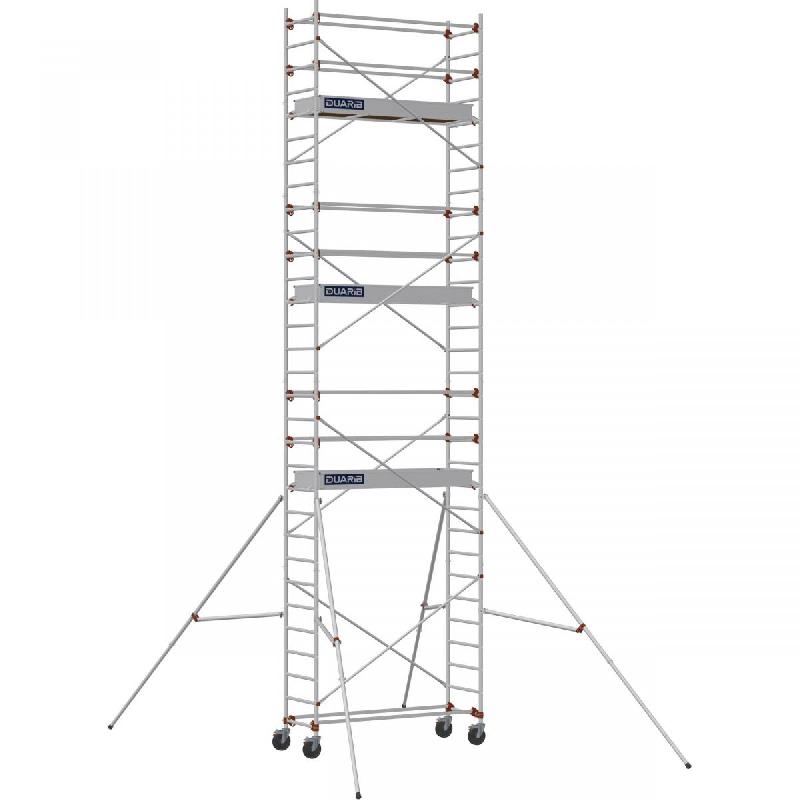 Échafaudage roulant aluminium AL 205 version standard - Hauteur de travail : 8,90 m - DUARIB - 613717_0