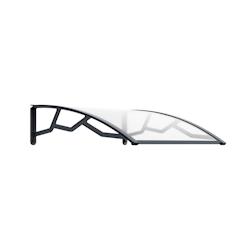 Auvent de Porte d'Entrée 100 x 100 cm - Polycarbonate Anti UV Marquise Extérieure Transparent - Protection Intempéries Art Plast - transparent 8010_0