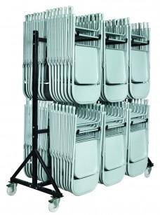Chariot pour chaises pliantes - Capacité 60 à 96 chaises - Structure robuste en acier avec roues freinées_0