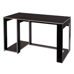 Décoshop26 - Bureau table de bureau pour ordinateur 120x60x76cm en MDF noir gris 04_0001453 - gris 3000499732694_0