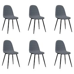 Décoshop26 - Set de 6 chaises de salle à manger design moderne en velours gris foncé coutures losange DEC025688 - gris 3000255387724_0