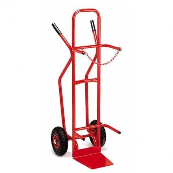 Diable de manutention pour bouteilles - capacité 250 kg - roues dures Ø 250 mm - peinture époxy rouge_0