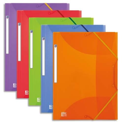 ELBA Lot de 5 Lot de 10 chemises 3 rabats à élastiques Standard A4, en polypro coloris assortis (5) - 3148240080974_0