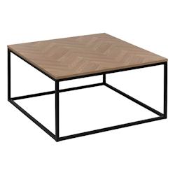 FIVE Table basse en métal noir et plateau aspect chevron 80 x 80 cm - noir JJ6158_0
