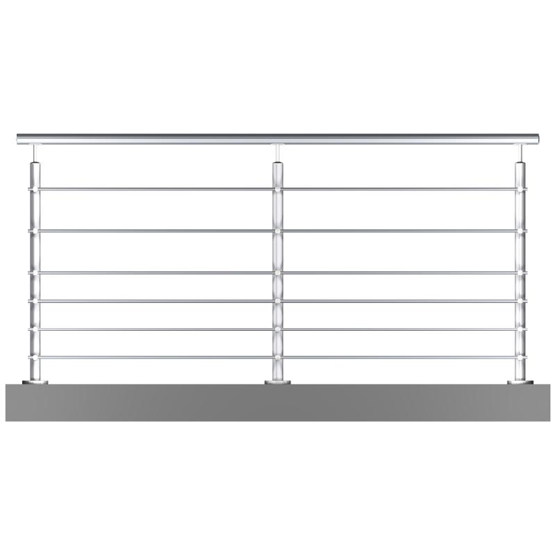 Garde-corps inox sur mesure avec 6 sous-lisses pour terrasses, balcons ou mezzanines_0