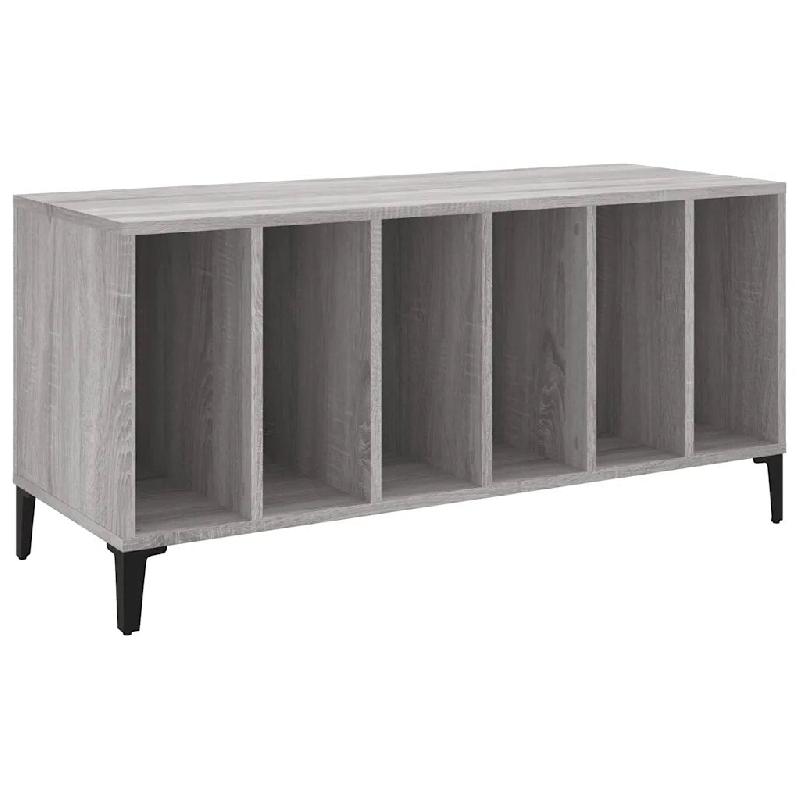 Helloshop26 - Armoire à disques vintage classique 100 x 38 x 48 cm multifunctionnelle style industriel en bois sonoma gris 02_0049226 - gris métal 3_0