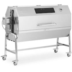 Helloshop26 - Barbecue tourne broche avec moteur 40 kg longueur broche : 138 cm protection contre le vent acier inoxydable argent 14_0008405 - 3000221_0