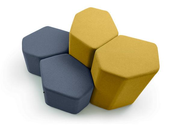 Ensemble de 4 poufs Bazalto 2 petits et 2 grands en tissu_0