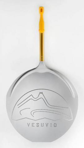 Pelle à enfourner perforée Vesuvio Ø 50 cm - Alliage aluminium - H. 135 cm - Made in Italia_0