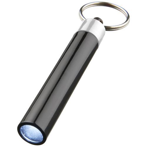 Porte-clés publicitaires avec LED premium rétro - modèle 11811203 - lampe LED blanche et anneau métallique_0