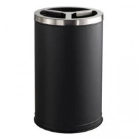 Poubelle de tri avec 3 compartiments 105 litres noire_0