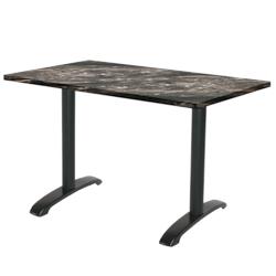 Restootab - Table 160x80cm - modèle Bazila marbre royal - noir fonte 3701665200237_0