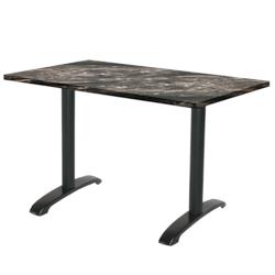 Restootab - Table 160x80cm - modèle Bazila marbre royal - noir TB-BZ2RC-16080M-MB.ROY_0