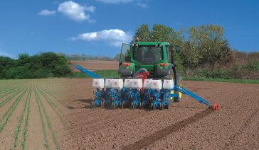 Semoir pneumatique à enterrage à disque twin-row - semis en double-rang pour maïs, tournesol et colza_0