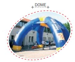 Stand gonflable dôme - modèle standard - 55 m² de surface utile - hauteur extérieure 5,80m_0