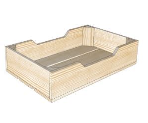 Caisse en bois tiroir T1H3 - Simply A Box - L44 x H10 x P27 cm - Bois brut ou 6 coloris lasure à l'eau_0