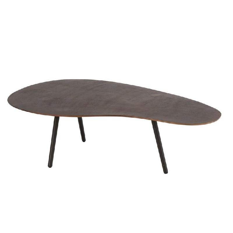 TABLE DE SALON MISTE EN ALUMINIUM MARRON / LARGE_0