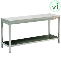 Table de travail inox avec étagère profondeur 700 mm gamme standard line 1400x700xh880/900 tables inox avec tablette inferieure soudées - TL1471_0