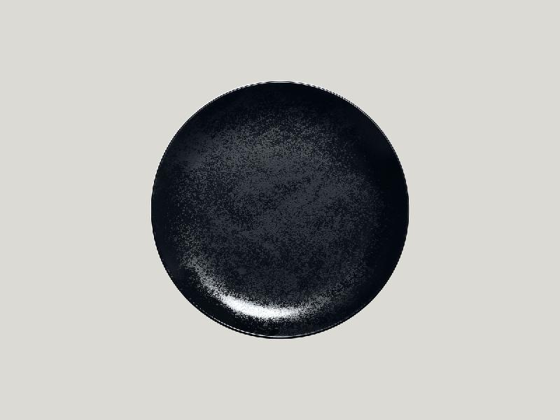 ASSIETTE COUPE PLATE ROND NOIR PORCELAINE Ø 21 CM KARBON RAK