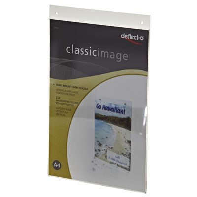 106077 - Porte-visuel de comptoir en plexi - Rouxel - Transparent - Format A4 - Dimensions : L 21 x H 29,7 cm_0