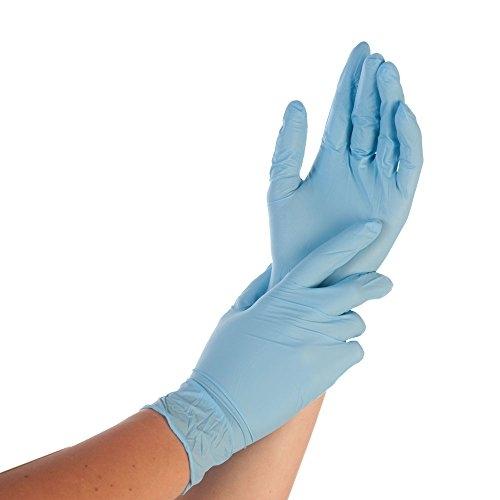 Hygostar 261081 - Lot de 100 gants jetables en nitrile taille XL, extensibles et confortables_0