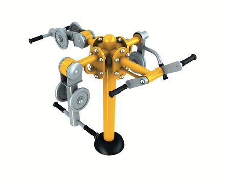 Appareil de fitness et parcours santé - 4 en 1 - kombi4w1 - Surfeur main, Biceps, Vélo, Épaules_0