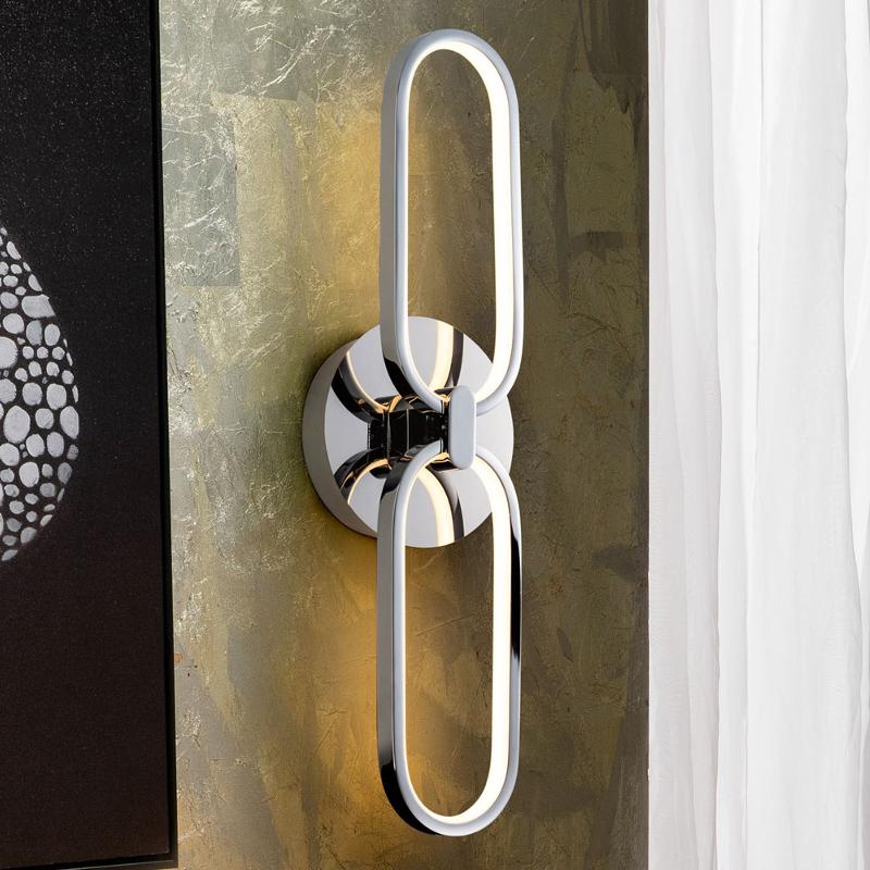 SCHULLER VALENCIA APPLIQUE LED COLETTE, À 2 LAMPES, CHROMÉE
