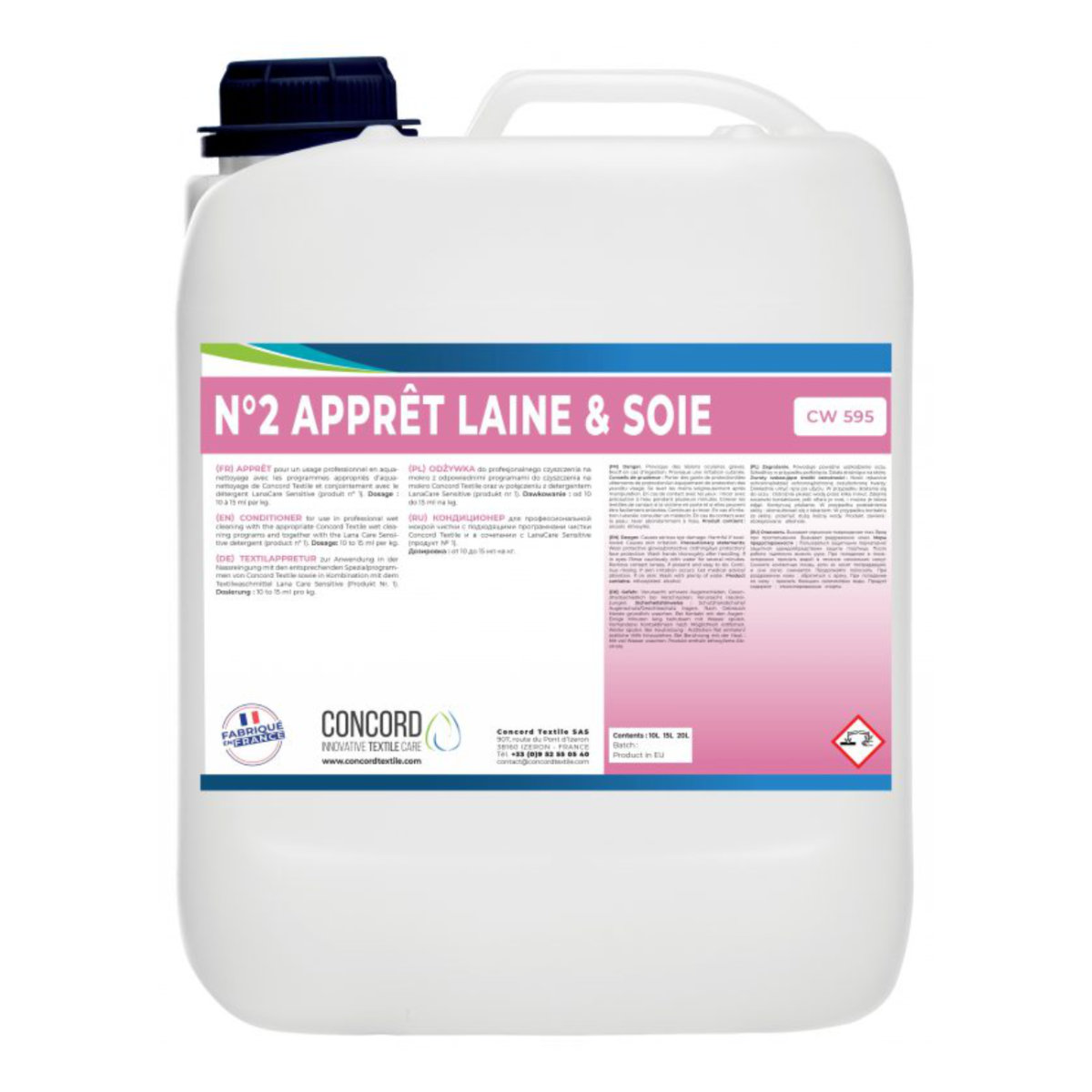 Apprêt Laine et Soie - Gamme Pressing - Usage professionnel en nettoyage à l'eau pour textiles et fibres délicates_0